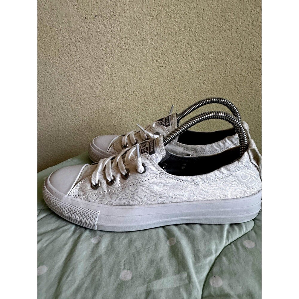 Converse All Star Shoreline Sneakers White Low Top Lace Up Textile Womens US 8